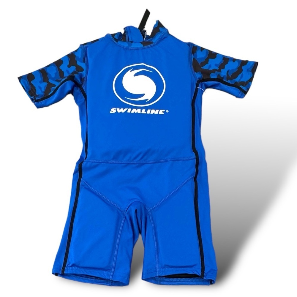 NWT Swimline Boys Medium (30-45 Lbs) Blue Swim Trainer Floating Vest Suit